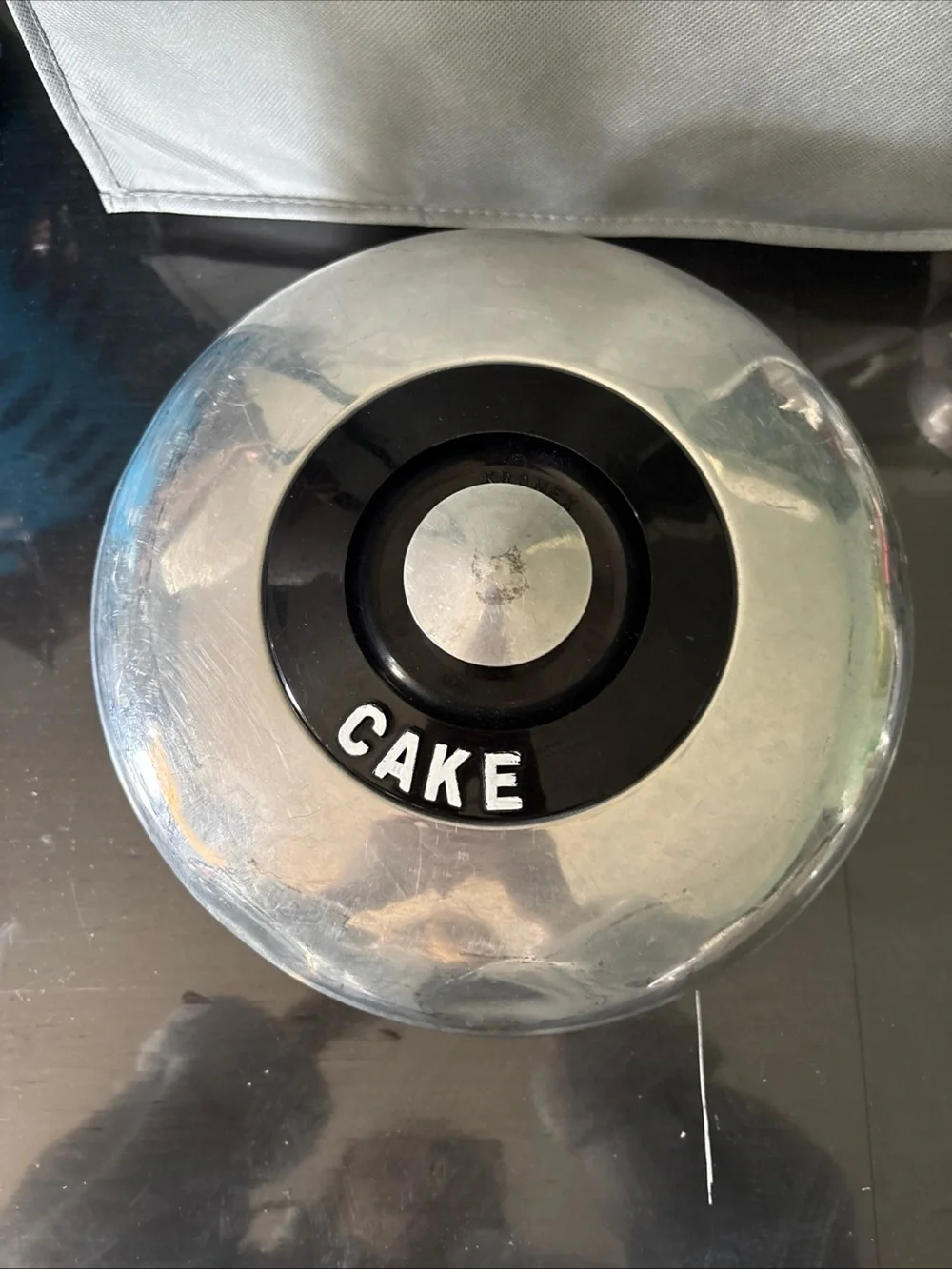 Kromex 1950s Round Metal Cake Storage Top